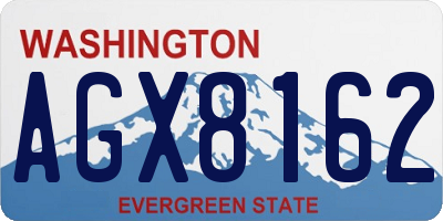 WA license plate AGX8162