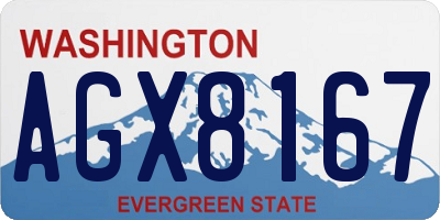 WA license plate AGX8167