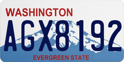 WA license plate AGX8192