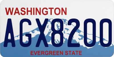 WA license plate AGX8200