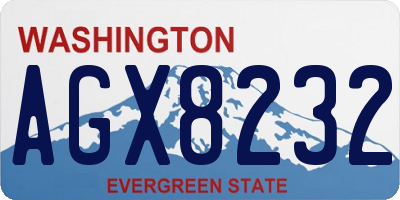 WA license plate AGX8232