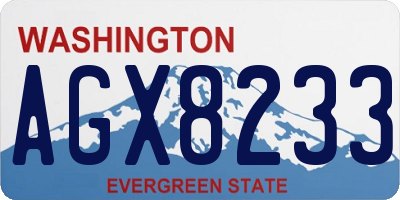 WA license plate AGX8233