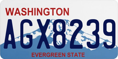WA license plate AGX8239