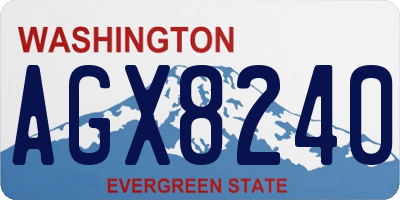 WA license plate AGX8240