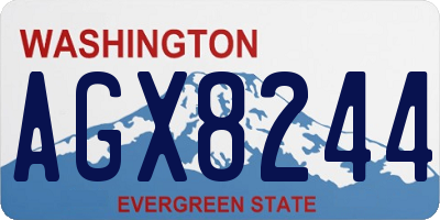 WA license plate AGX8244