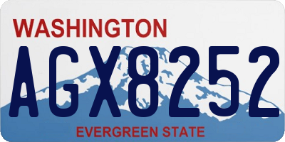 WA license plate AGX8252