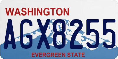 WA license plate AGX8255