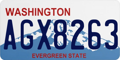 WA license plate AGX8263