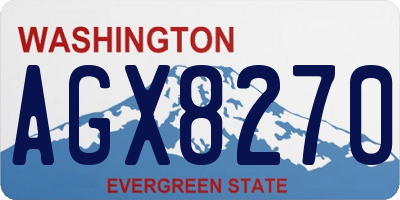 WA license plate AGX8270