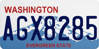 WA license plate AGX8285
