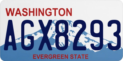 WA license plate AGX8293