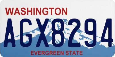 WA license plate AGX8294