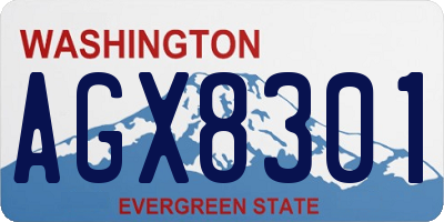 WA license plate AGX8301