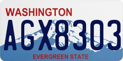 WA license plate AGX8303
