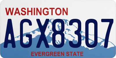 WA license plate AGX8307