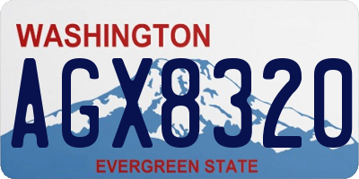 WA license plate AGX8320