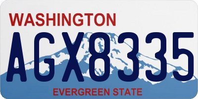 WA license plate AGX8335