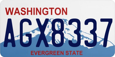 WA license plate AGX8337