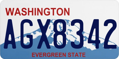 WA license plate AGX8342