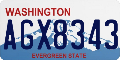 WA license plate AGX8343