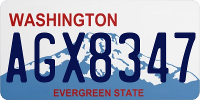 WA license plate AGX8347