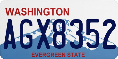 WA license plate AGX8352