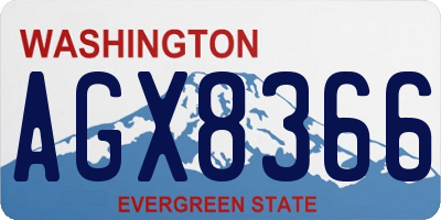 WA license plate AGX8366