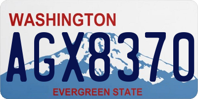 WA license plate AGX8370