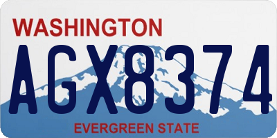 WA license plate AGX8374
