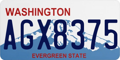 WA license plate AGX8375