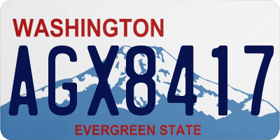 WA license plate AGX8417