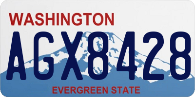 WA license plate AGX8428