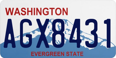 WA license plate AGX8431
