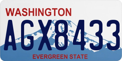 WA license plate AGX8433