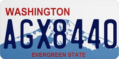 WA license plate AGX8440
