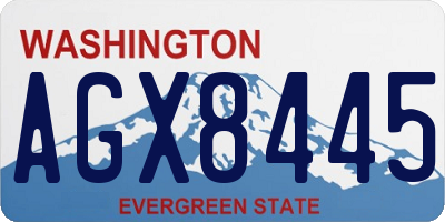 WA license plate AGX8445