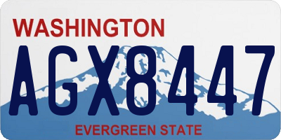 WA license plate AGX8447