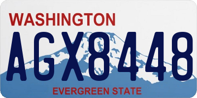 WA license plate AGX8448