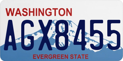 WA license plate AGX8455
