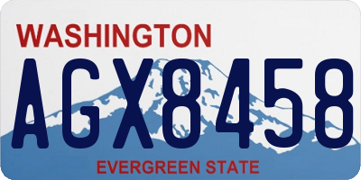 WA license plate AGX8458