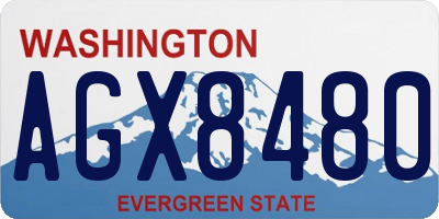 WA license plate AGX8480