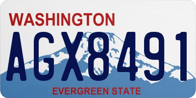 WA license plate AGX8491