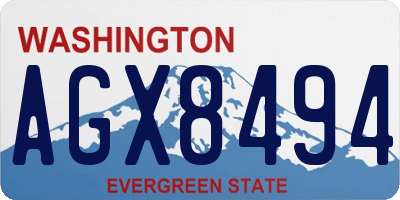 WA license plate AGX8494