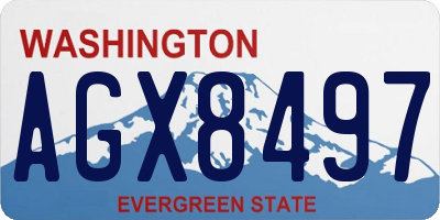 WA license plate AGX8497