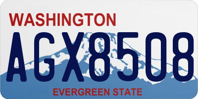 WA license plate AGX8508