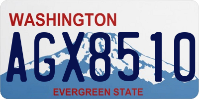WA license plate AGX8510
