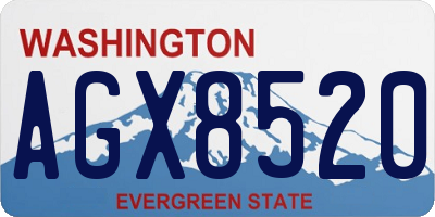 WA license plate AGX8520