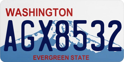 WA license plate AGX8532