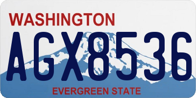 WA license plate AGX8536