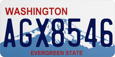 WA license plate AGX8546